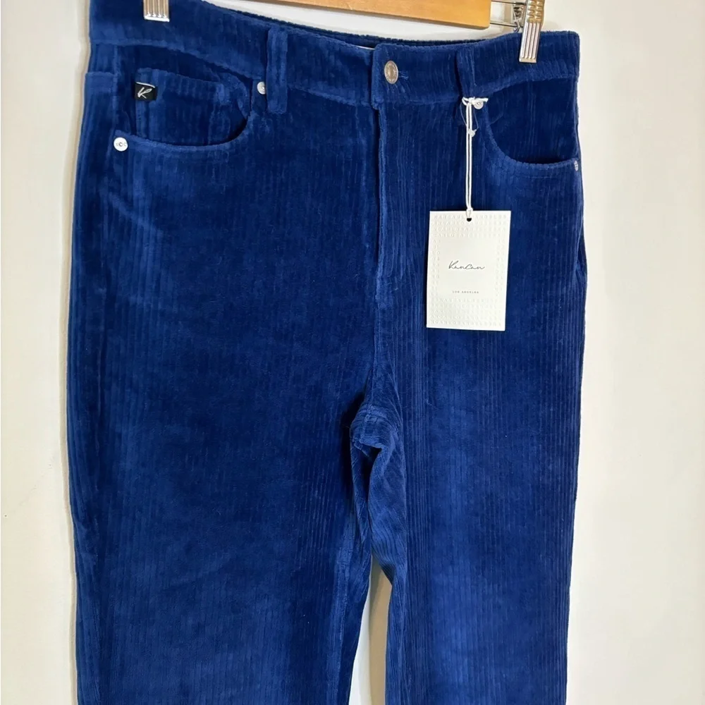 NWT KanCan Blue Loose Leg Corduroy Crop Ankle Pants